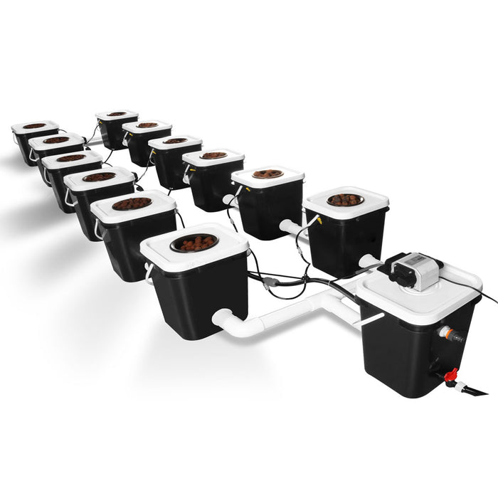 Deep Water Culture 5 Gallon 12 Site Bubble Flow Buckets DWC RDWC Hydroponic Growing System Kits