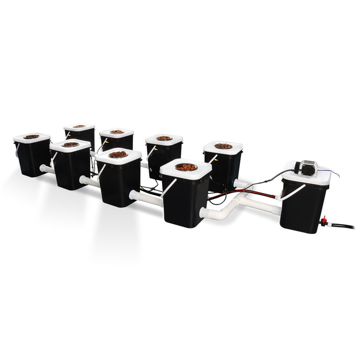 New Deep Water Culture 5 Gallon 8 Site Bubble Flow Buckets DWC RDWC Hydroponic Growing System Kits