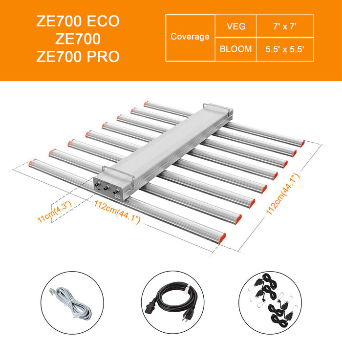 ParfactWorks ZE Series 700W LED Grow Bar Light (3 Channels Dimmable)